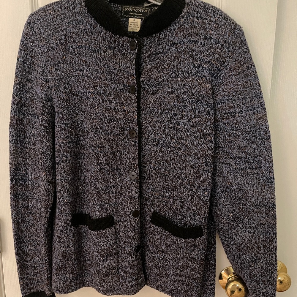 South Cotton cotton Knit Purple Heathered Sweater Jacket